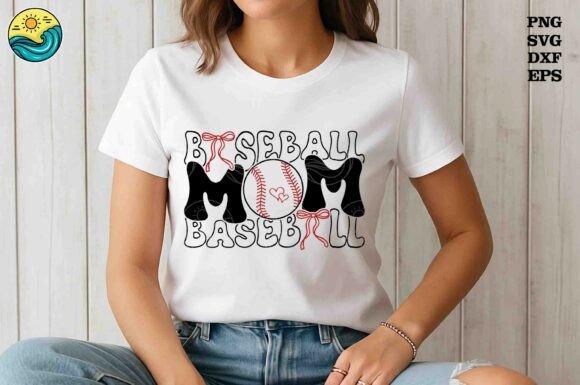 Baseball Mom Bow PNG SVG Sublimation