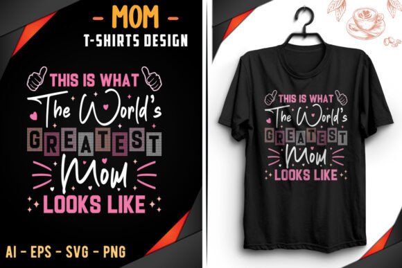 Greatest Mom Retro T-shirt Design