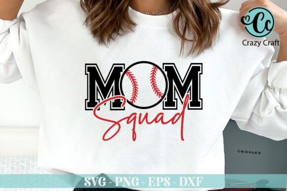 Mom Squad, Mom Baseball Squad SVG PNG