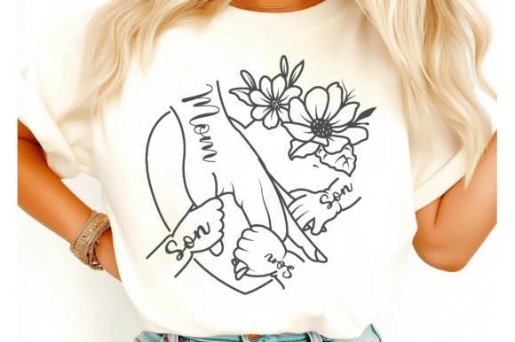 Mother with 3 Child’s Hands SVG PNG, Mom